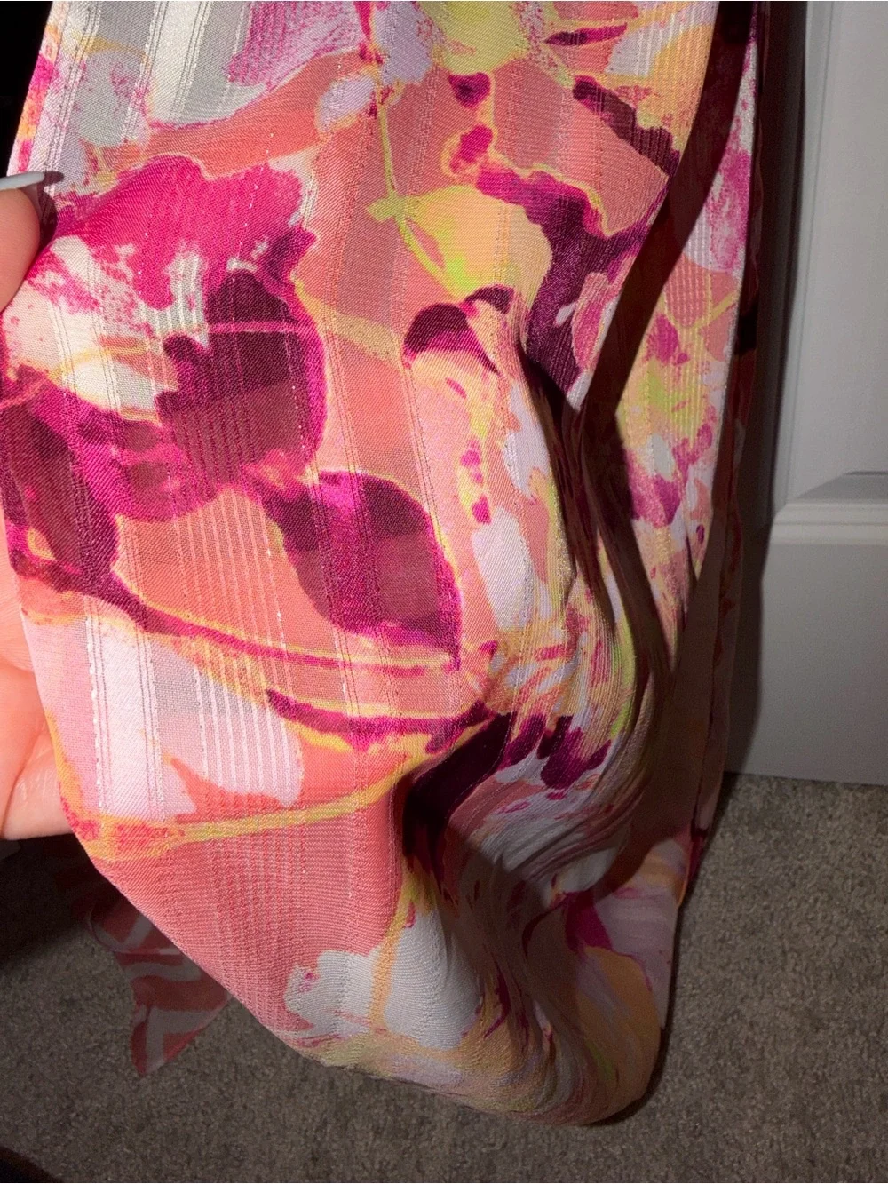 Floral Pink Orange Infinity Scarf